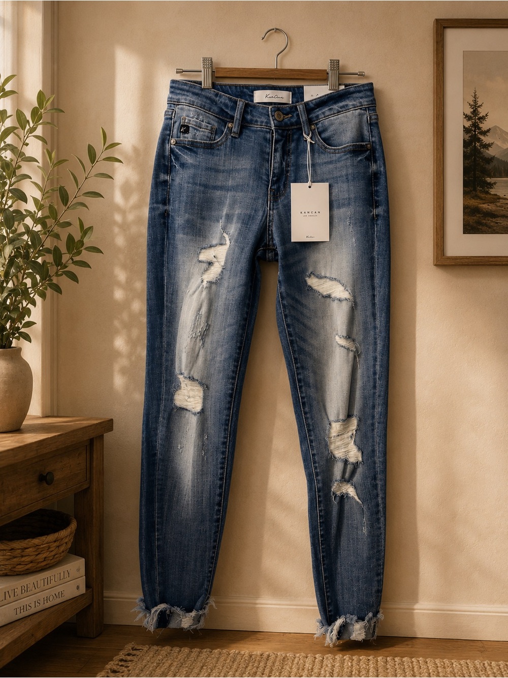KanCan Distressed Blue Boyfriend Jeans